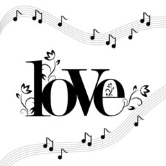 music notes background for valentine day