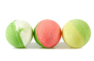bath bombs isolated on white background