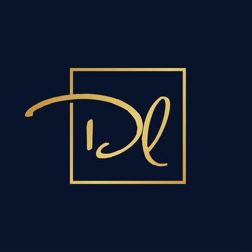 Creative initial letter DL square logo design concept vector