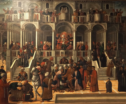 Inside the Art museum Gallerie dell Accademia di Venezia in Venice - painting