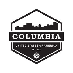 Obraz premium columbia skyline silhouette vector logo