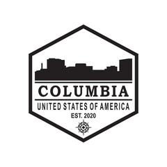 columbia skyline silhouette vector logo