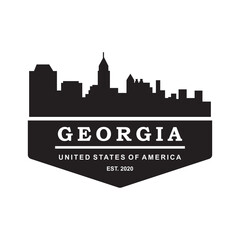Fototapeta premium georgia skyline silhouette vector logo