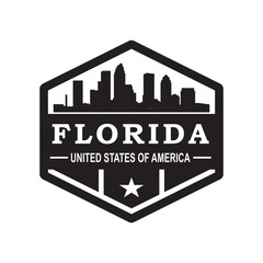 florida skyline silhouette vector logo