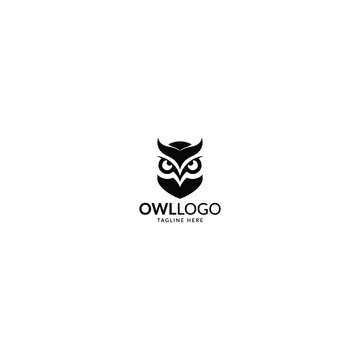 owl monogram logo icon design with simple modern style