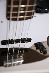 Closeup of beautiful guitar with signs of wear and use