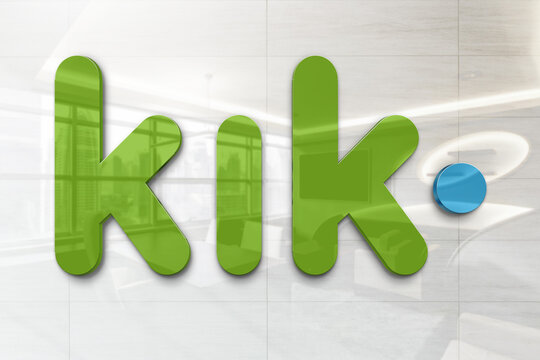 kik on glossy realistic texture