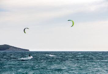 Windsurfing with man on the Black Sea
