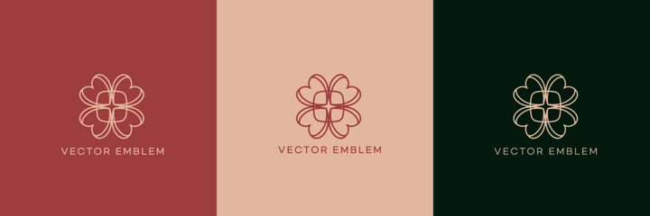 a branding logo for flower, clovers, love, flower shop, lucky 