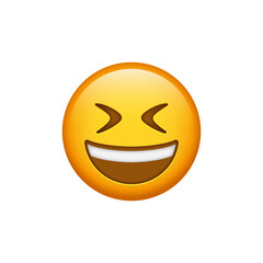 Grinning Face with Squinting Eyes emoji, Smiling Face with Open Mouth and Tightly Closed Eyes, happy smiley emoticon, big grin Laughing character