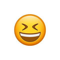 Grinning Face with Squinting Eyes emoji, Smiling Face with Open Mouth and Tightly Closed Eyes, happy smiley emoticon, big grin Laughing character