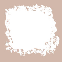Ink torn white dry brush texture. Vector illustration. Grunge hand drawn beige background. Space for text.