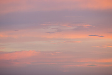 Evening sky with orange clouds. Evening sky at sunset.