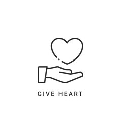 Obraz premium give heart icon vector illustration. give heart icon outline design.