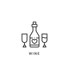 wine icon vector illustration. wine icon outline design.