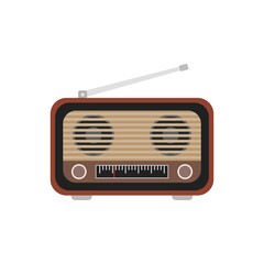 Radio vector illustration. Old radio illustration