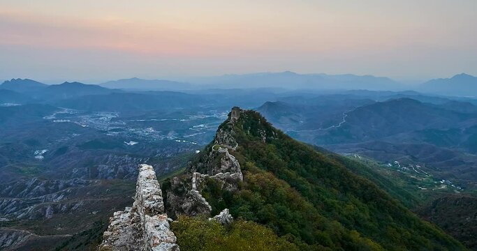 Dusk View, Great Wall of china (Time-lapse)