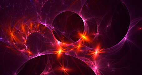 3D rendering abstract colorful fractal light background