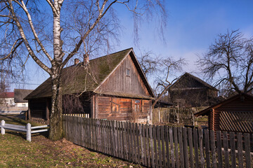  The old Russian hotel. Early spring. Sunny day