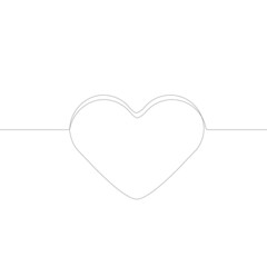 Set of Hearts . One line Shapes for your design.  Valentine's Day signs.Vector illustration.