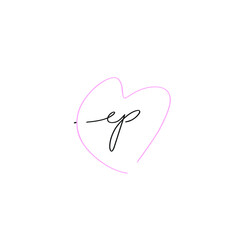 ep hands initial beauty monogram and elegant logo design