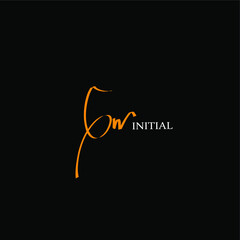 Gw initial beauty monogram and elegant logo design