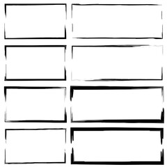 Rectangles in doodle style on white background. Grunge brush. Simple design. Stock image. EPS 10.