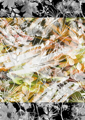 Watercolor seamless pattern, background with a floral pattern. Beautiful vintage drawings of plants, flowers,willow branch,calendula. botanical illustration. Tea packaging, cosmetic mask. Paint splash