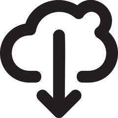 Cloud Download Vector Line Icon