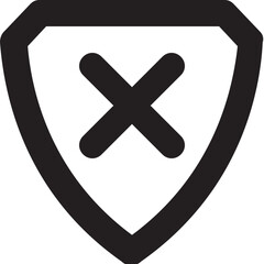 Cancel Firewall Vector Line Icon