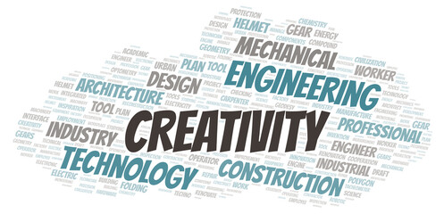 Creativity typography word cloud create with the text only