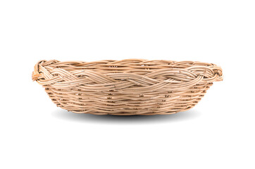 Wicker basket isolated on white background