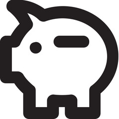 Piggy Bank Vector Line Icon