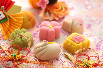 Obraz na płótnie Canvas 日本の伝統のお祝い事や引き出物のお菓子