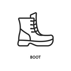 Boot flat line icon. Vector illustration shoes