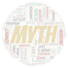 Myth typography word cloud create with the text only