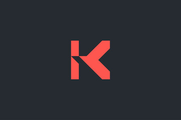 Minimal Modern Abstract Letter K Dark Background Logo Template