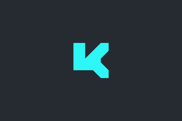 Minimal Modern Abstract Letter K Dark Background Logo Template