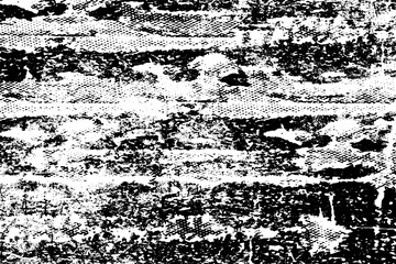 Grunge texture is black and white. The background is made of dirt, chips, scuffs, and wear. Old vintage surface splattered with ink. Soiled backdrop template
