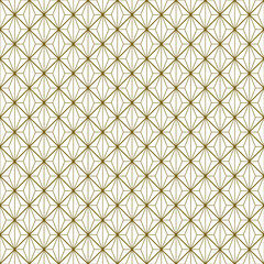 Seamless traditional Japanese ornament Kumiko.Golden color lines.