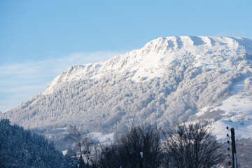 Paysage enneigé dans le massif du Sancy 