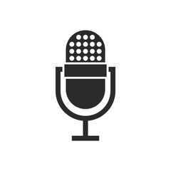 Mic podcast icon design template vector isolated illustration