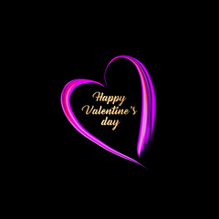 Happy Valentine's day. Heart illustration with Love quotes.