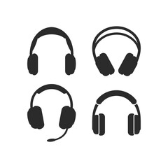 Headphone icon design template vector isolated illustration