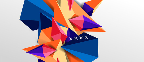 3d low poly abstract shape background vector illustration