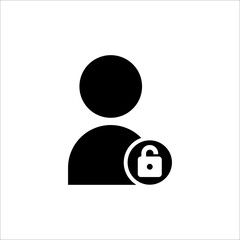 User unlock icon. admin symbols. Editable stroke. Simple illustration mobile concept and web design. Design template vector
