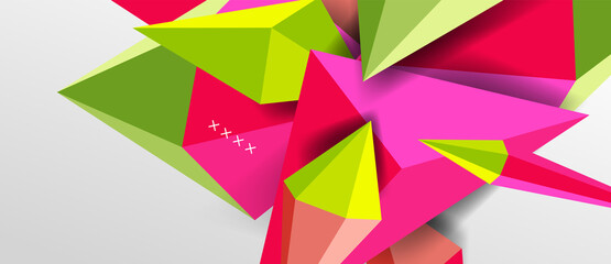 3d low poly abstract shape background vector illustration