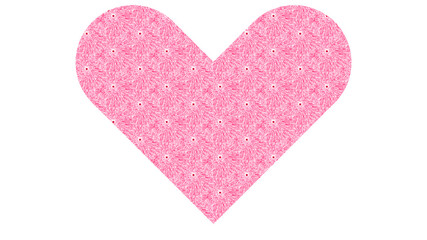 pink heart isolated on white background