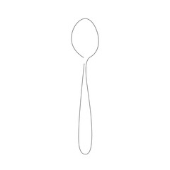 Spoon one line drawing, vector illustration