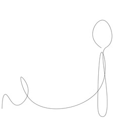 Spoon one line drawing, vector illustration